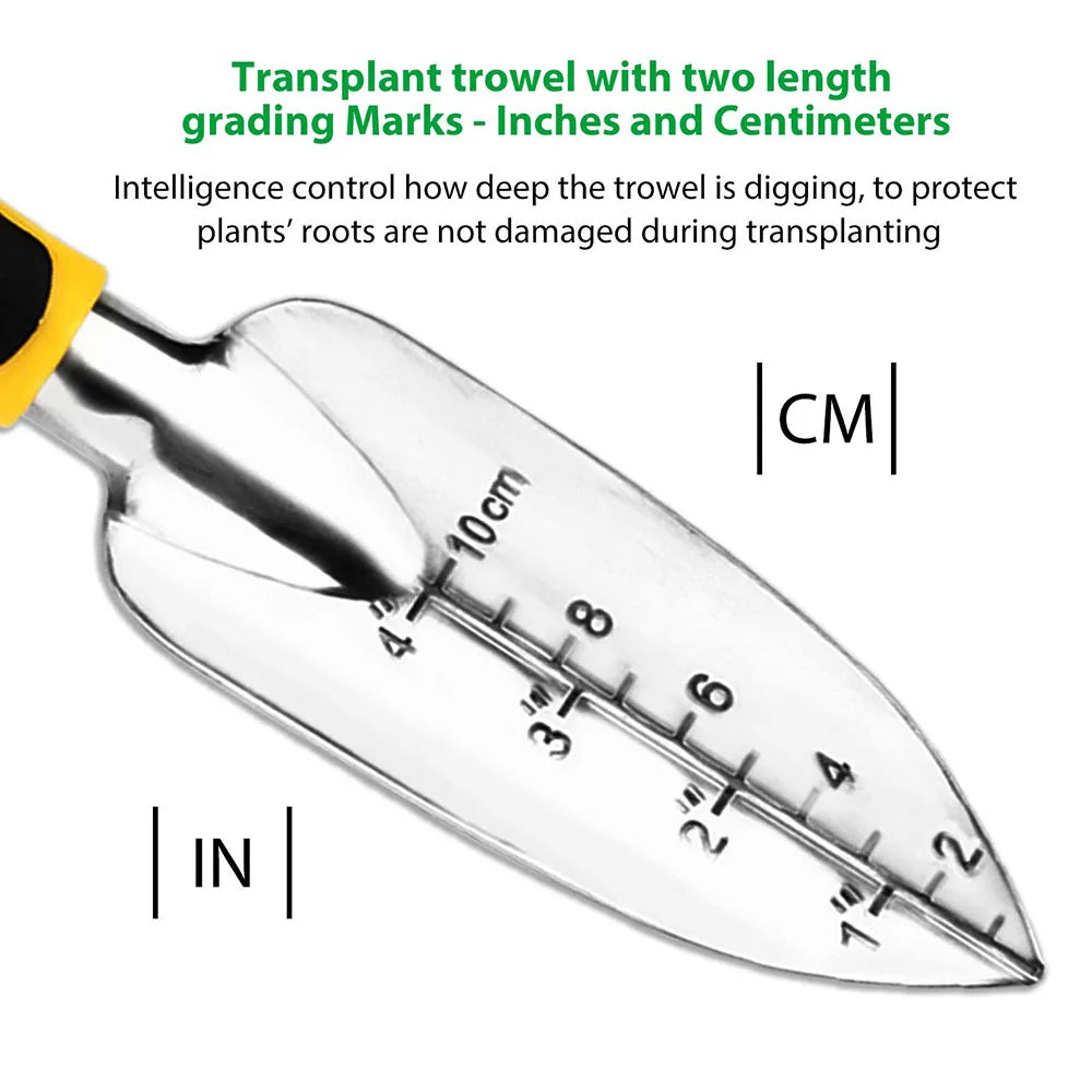 4 pack Garden Tool Set with Trowel x2 , Cultivator Hand Rake, Gardening Gloves with grip for weeding.